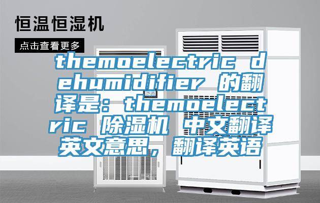 themoelectric dehumidifier 的翻譯是：themoelectric 除濕機 中文翻譯英文意思，翻譯英語